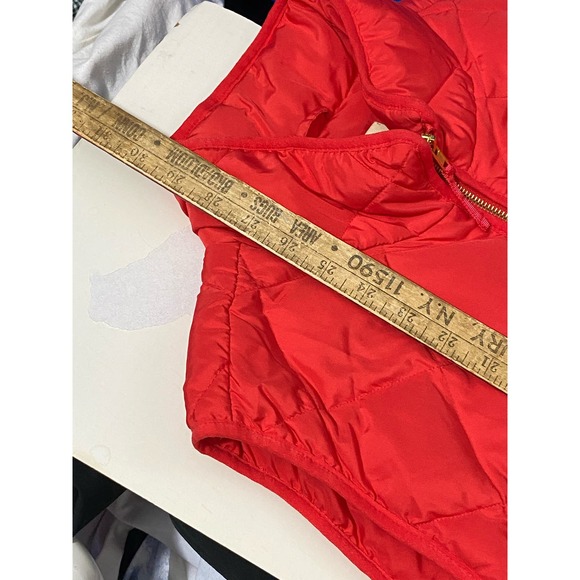 Woolrich Vest XXL 2XL Red Puffer Full Zip Pockets Insulated VTG Mens Gold Zipper - Picture 4 of 10